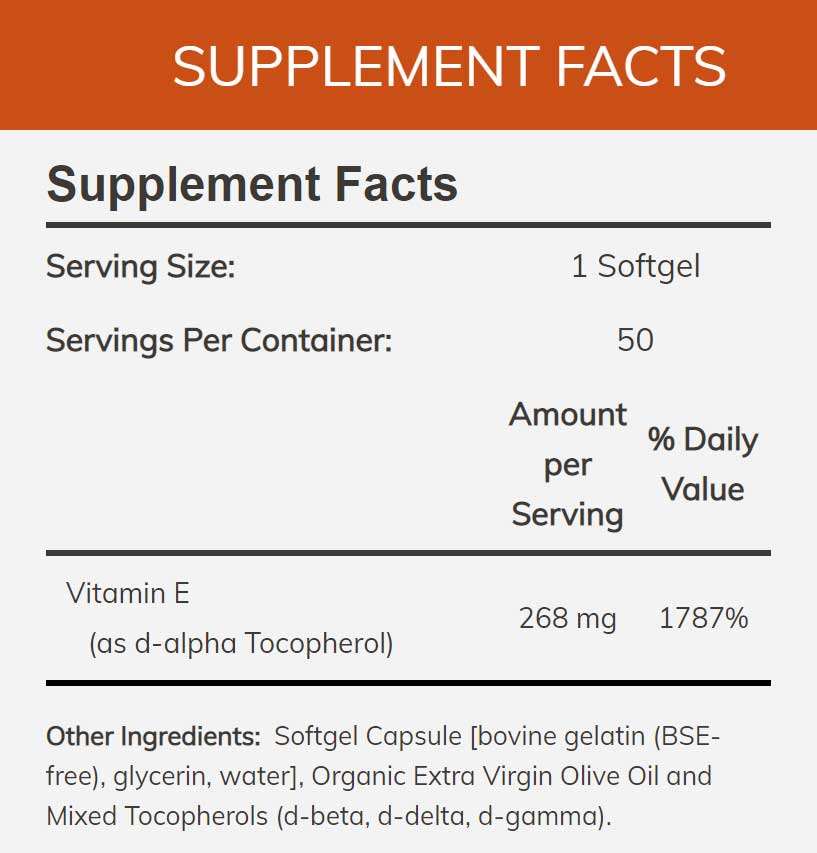 NOW E-400 Ingredients