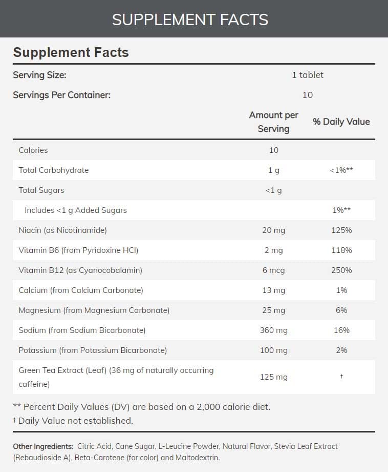 NOW Sports Effer-Energy, Tropical Punch Ingredients