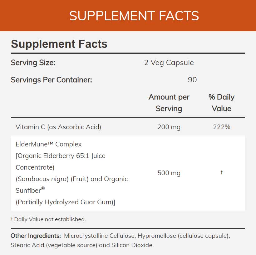 NOW ElderMune Ingredients