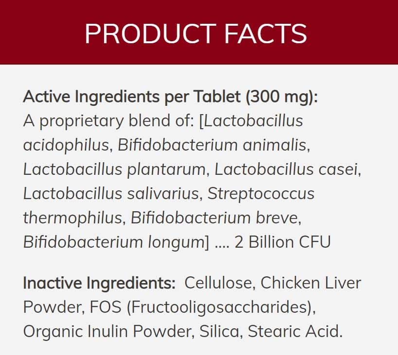 NOW Pets GI Support for Dogs/Cats Ingredients