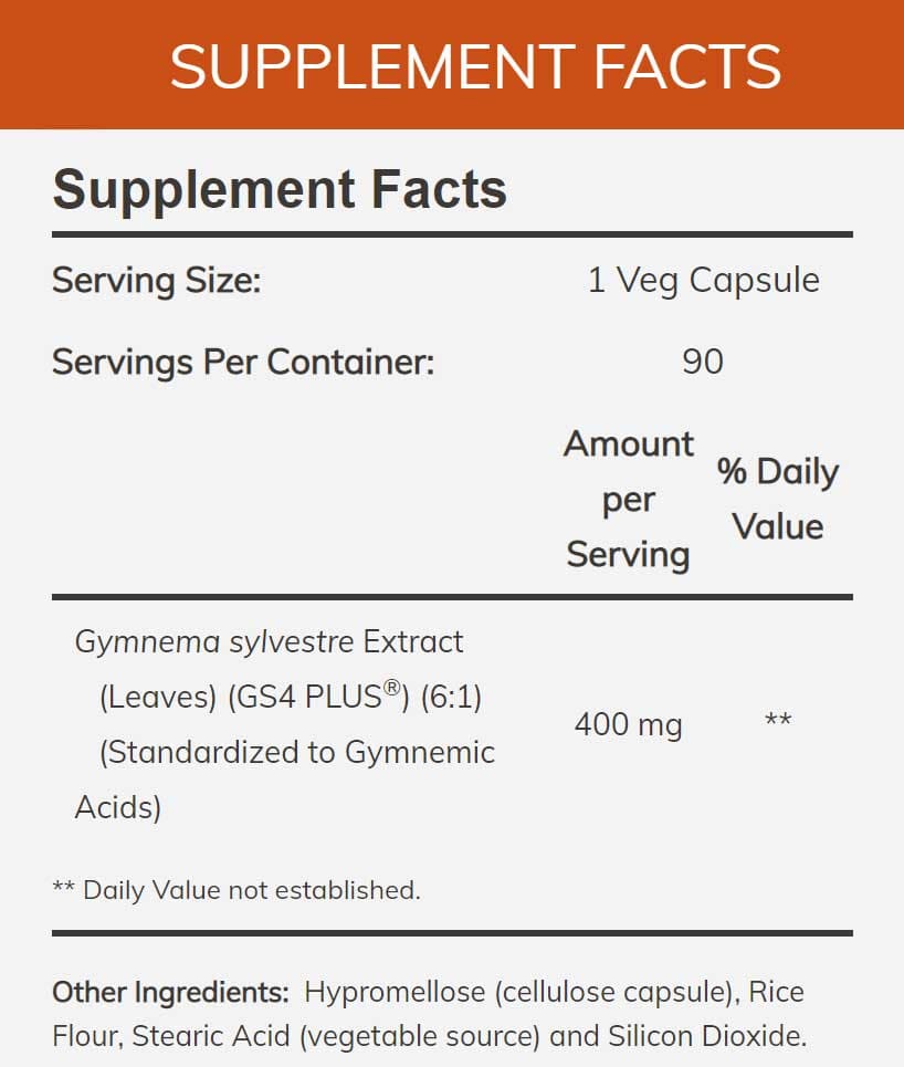 NOW Gymnema Sylvestre 400 mg Ingredients