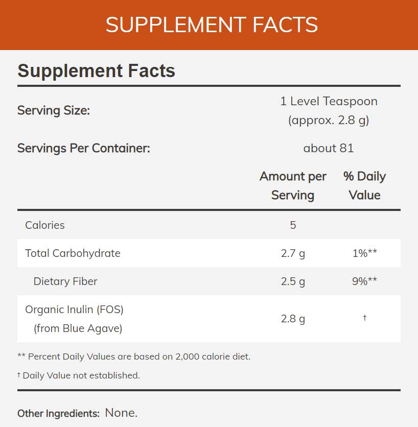 NOW Inulin Prebiotic Pure Powder, Organic Ingredients