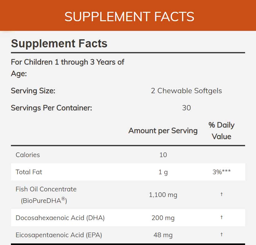 NOW Kids DHA Chewables 100 mg Ingredients