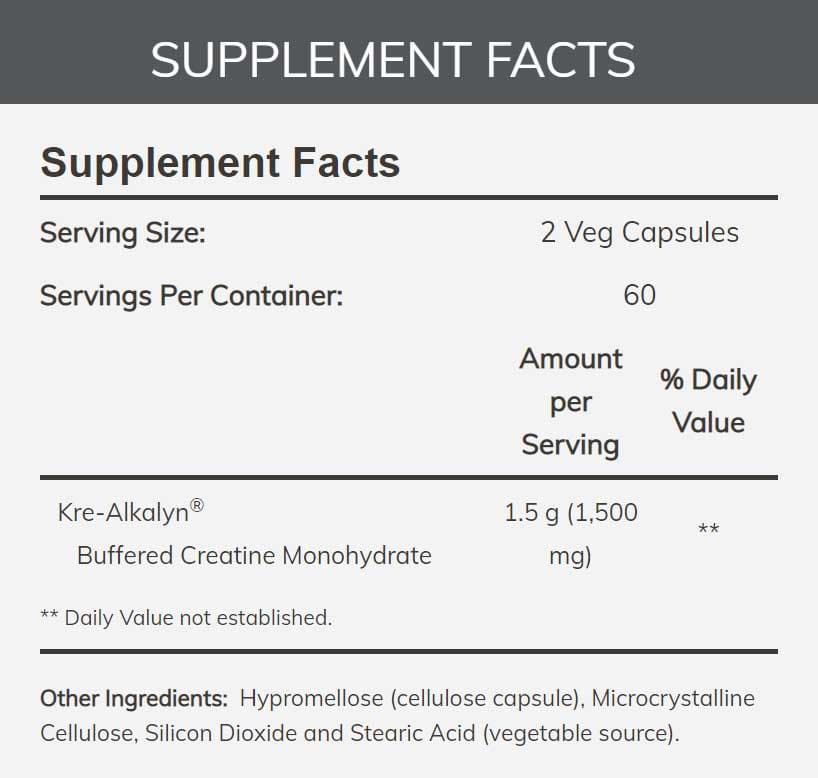 NOW Sports Kre-Alkalyn Creatine Ingredients