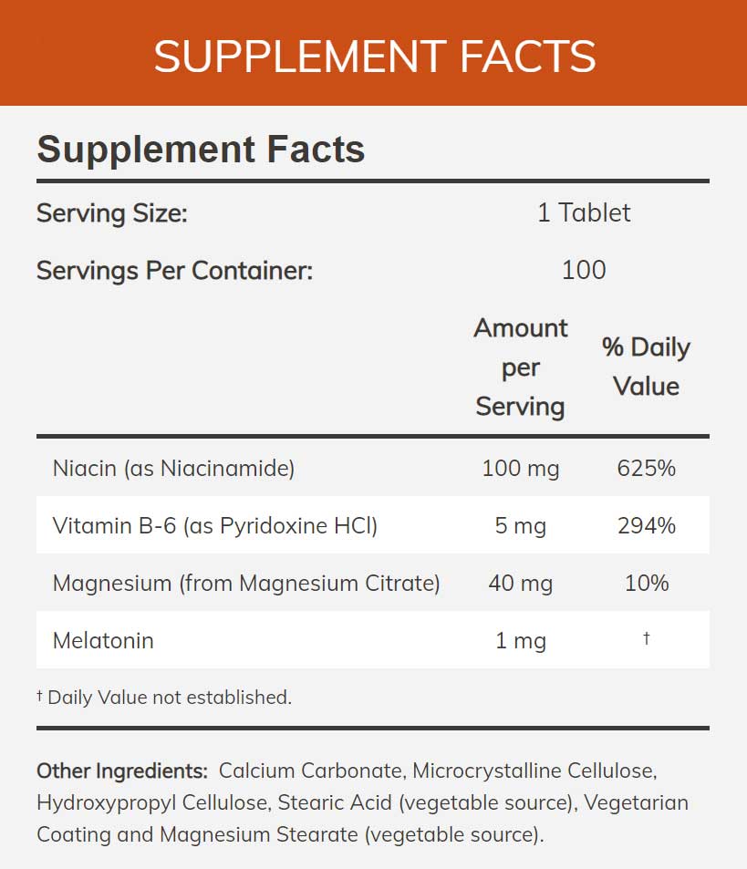 NOW Melatonin 1 mg Ingredients