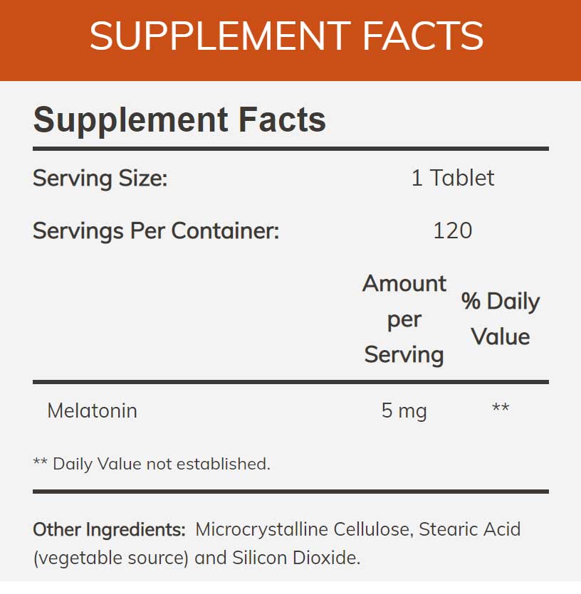 NOW Melatonin 5 mg SR Ingredients