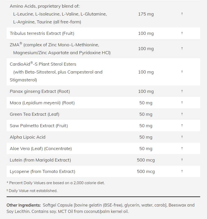 NOW Men's Active Sports Multi Ingredients