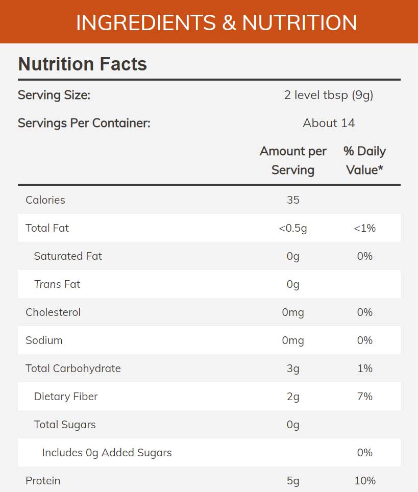 NOW Nutritional Yeast Flakes Ingredients