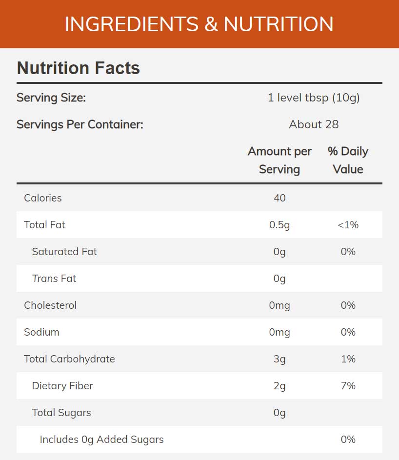 NOW Nutritional Yeast Powder Ingredients