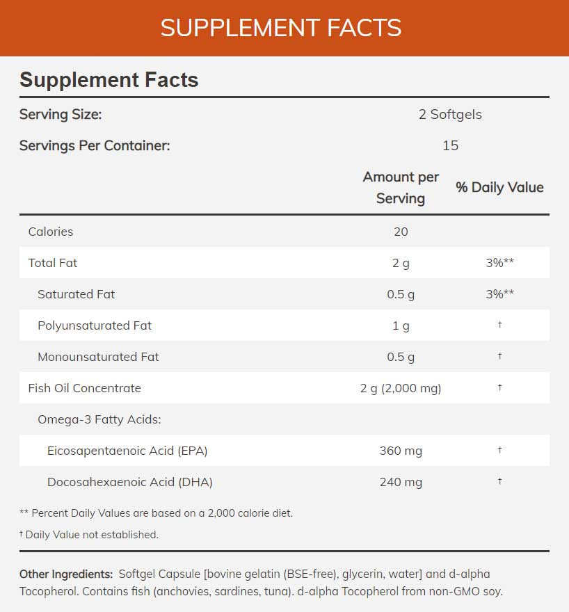 NOW Omega-3 Ingredients