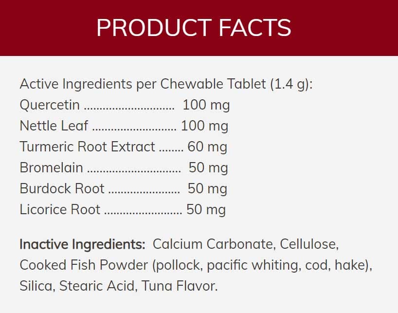 NOW Pet Allergy Ingredients