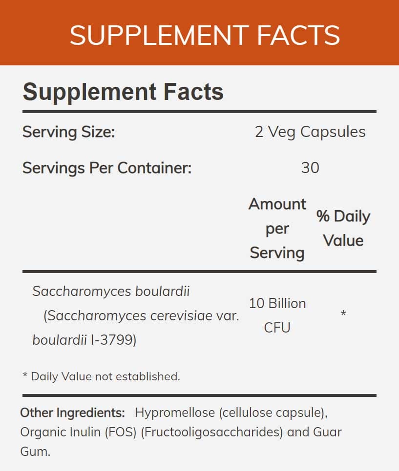 NOW Saccharomyces Boulardii Ingredients