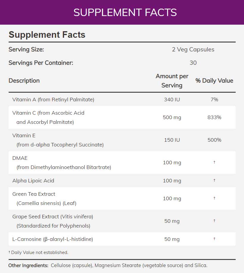 NOW Solutions Wrinkle Rescue Ingredients