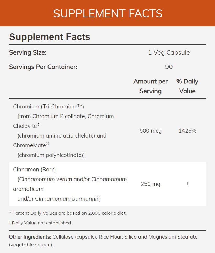NOW Tri-Chromium 500 mcg Ingredients