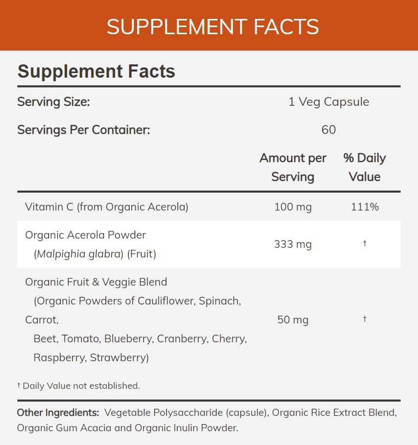 NOW Tru-C Ingredients