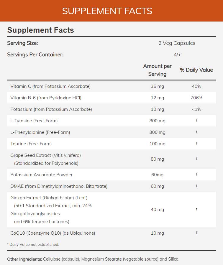 NOW True Focus Ingredients