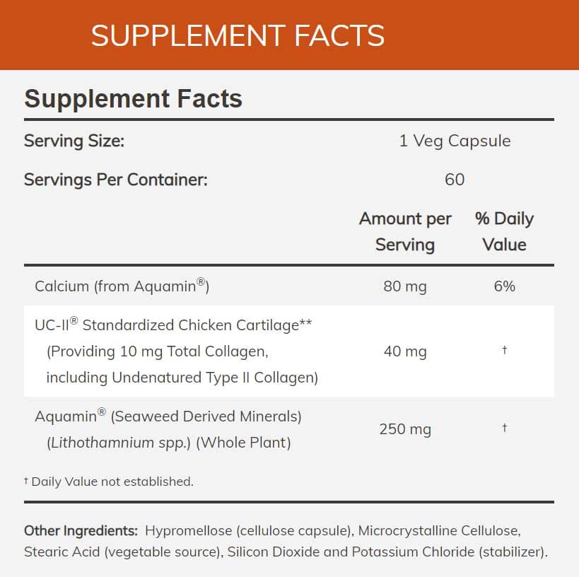 NOW UC-II Type II Collagen Ingredients