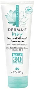 DermaE Natural Bodycare Natural Min Baby Sunscreen SPF 30