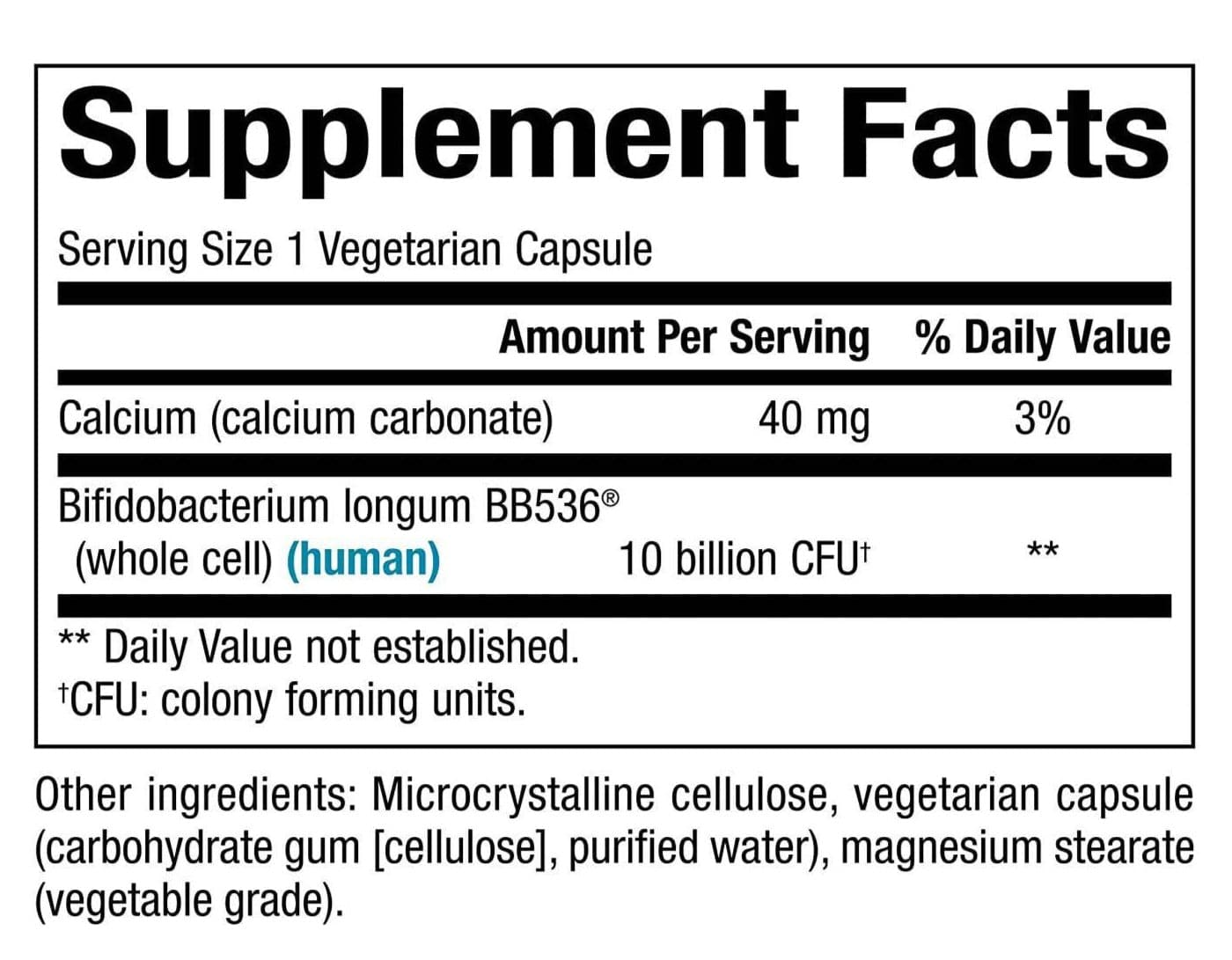 Natural Factors TravelBiotic 10 Billion Ingredients