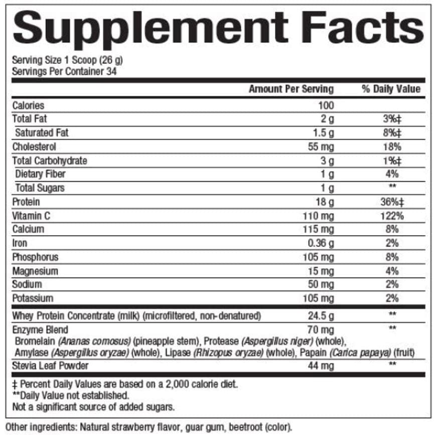Natural Factors Whey Factors Powder Mix Strawberry