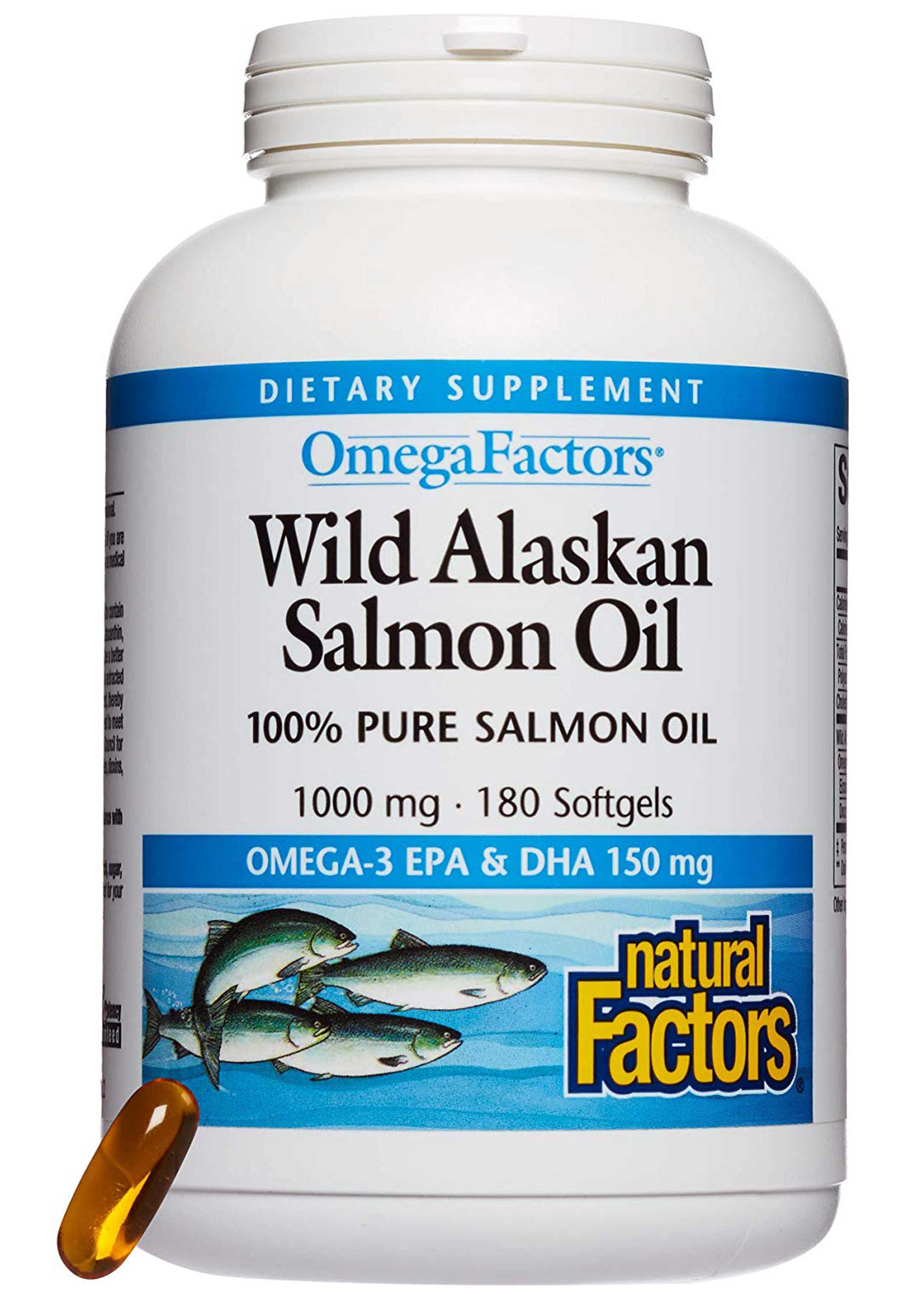 Natural Factors Wild Alaskan Salmon Oil 1000 mg 180 Softgels