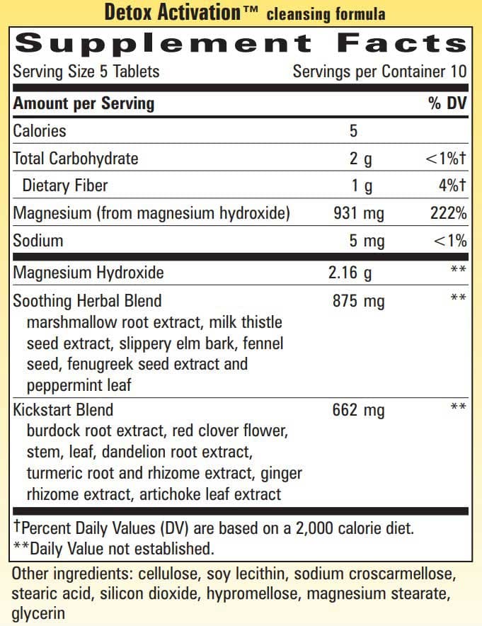 Nature's Way Whole Body Cleanse™ with Drinkable Fiber Kit Ingredients