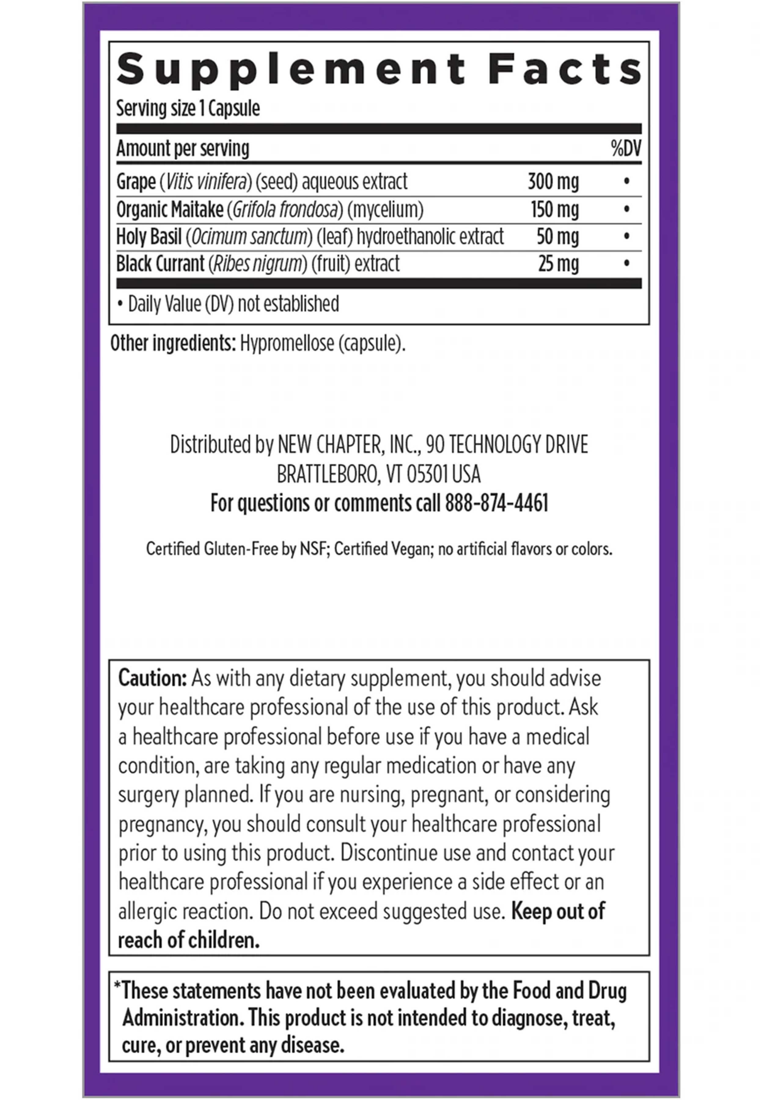 New Chapter Blood Pressure Take Care Ingredients