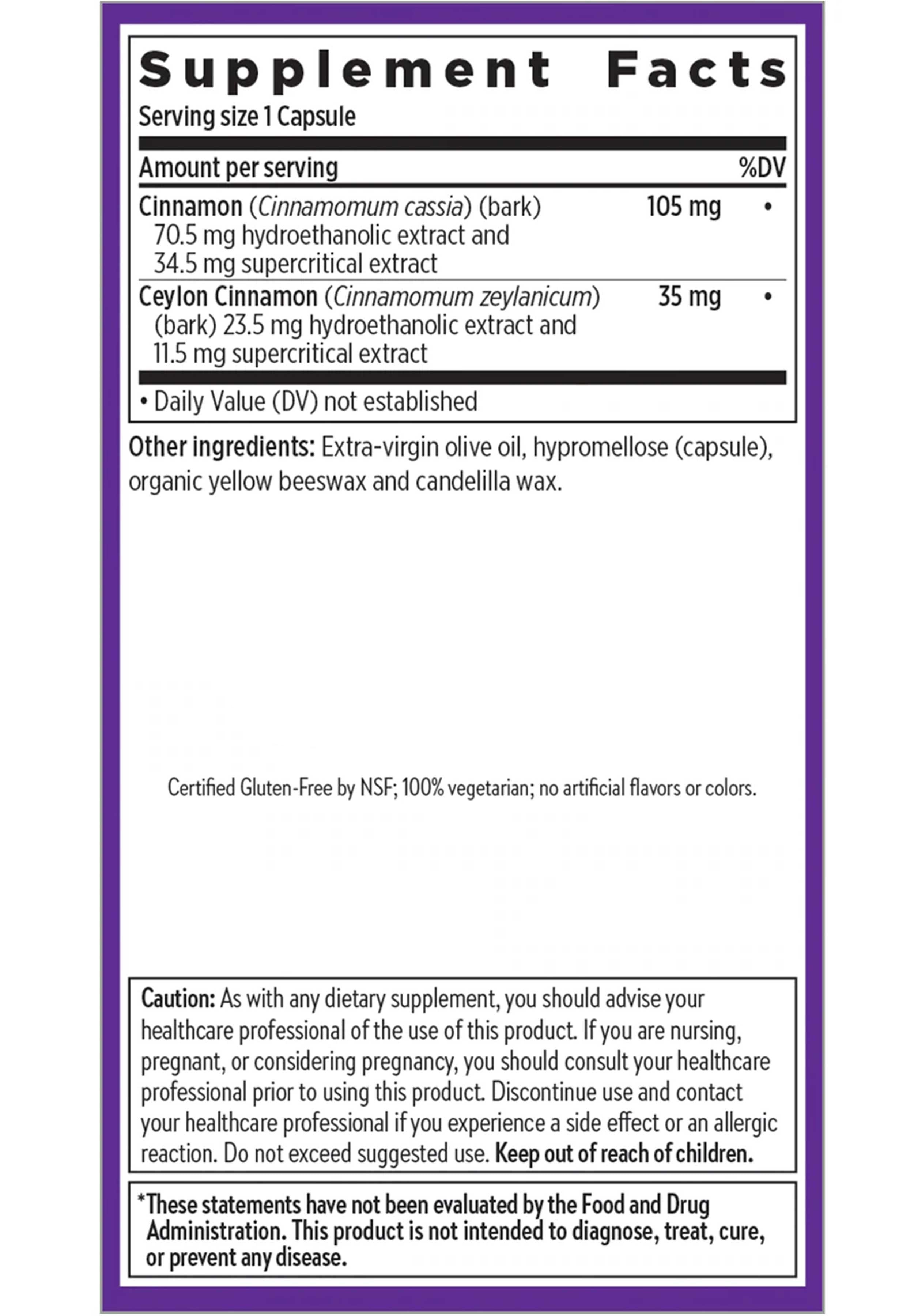 New Chapter Cinnamon Force Ingredients