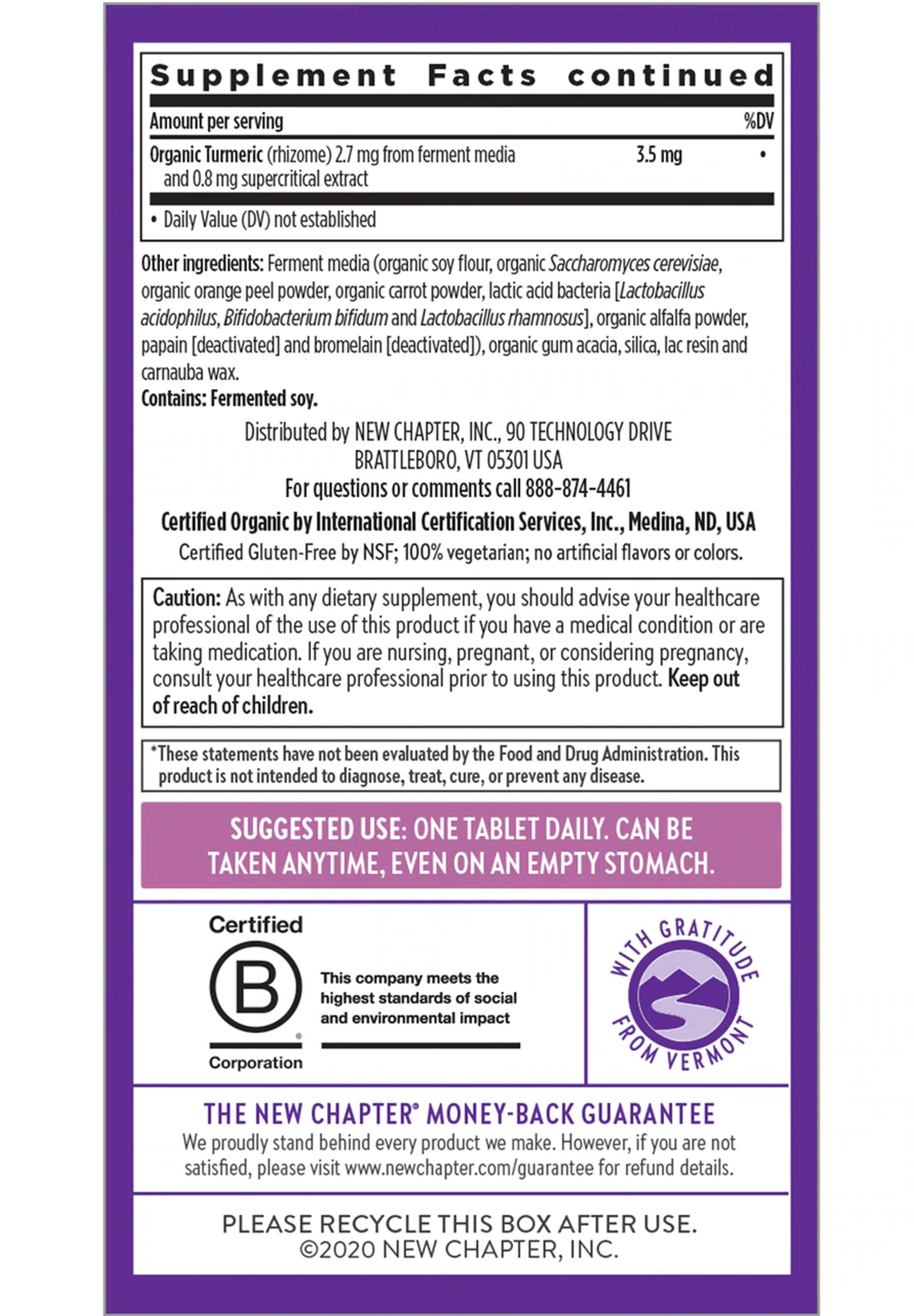 New Chapter Every Woman's One Daily 40+ Multivitamin Ingredients