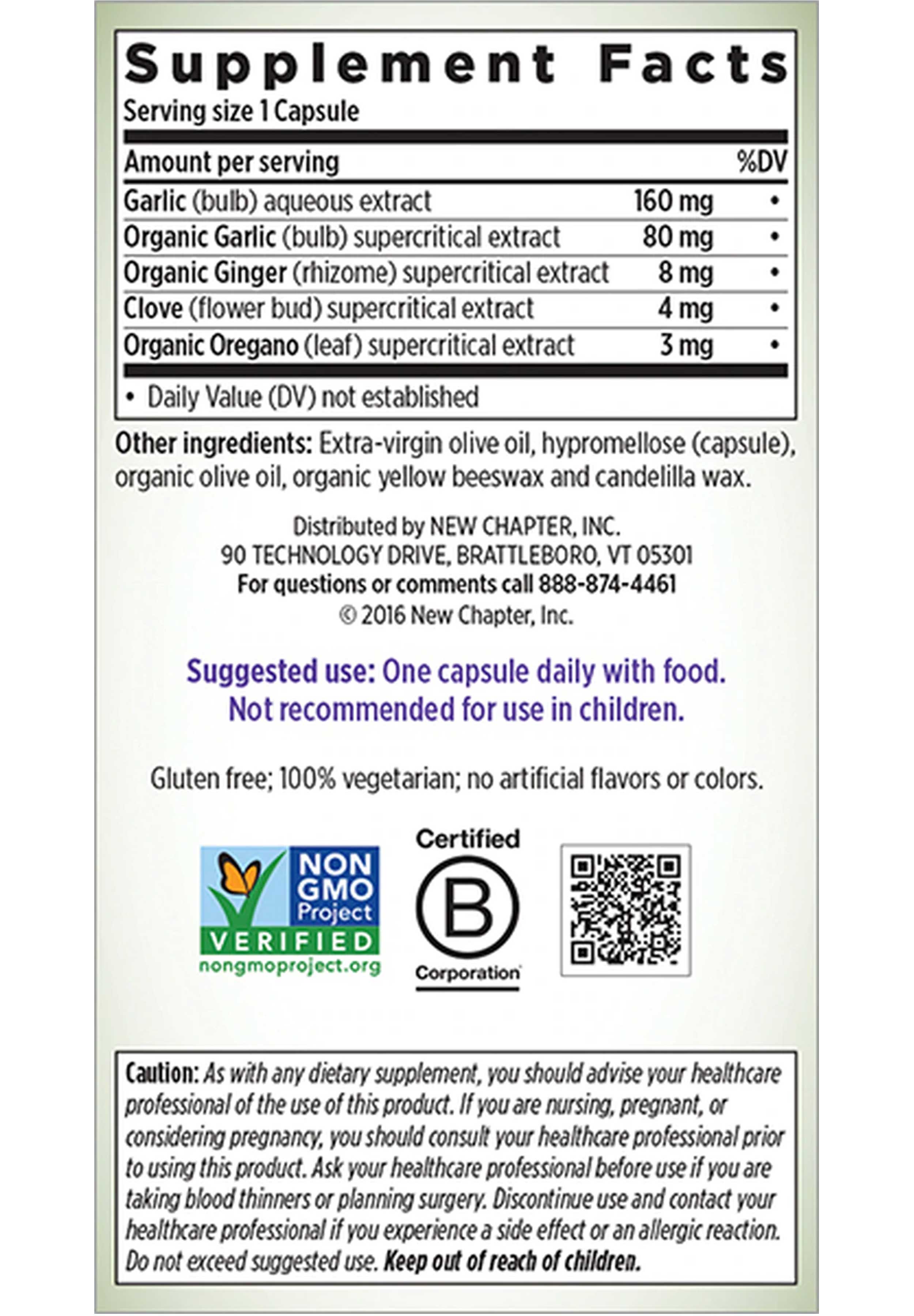 New Chapter Garlic Force Ingredients