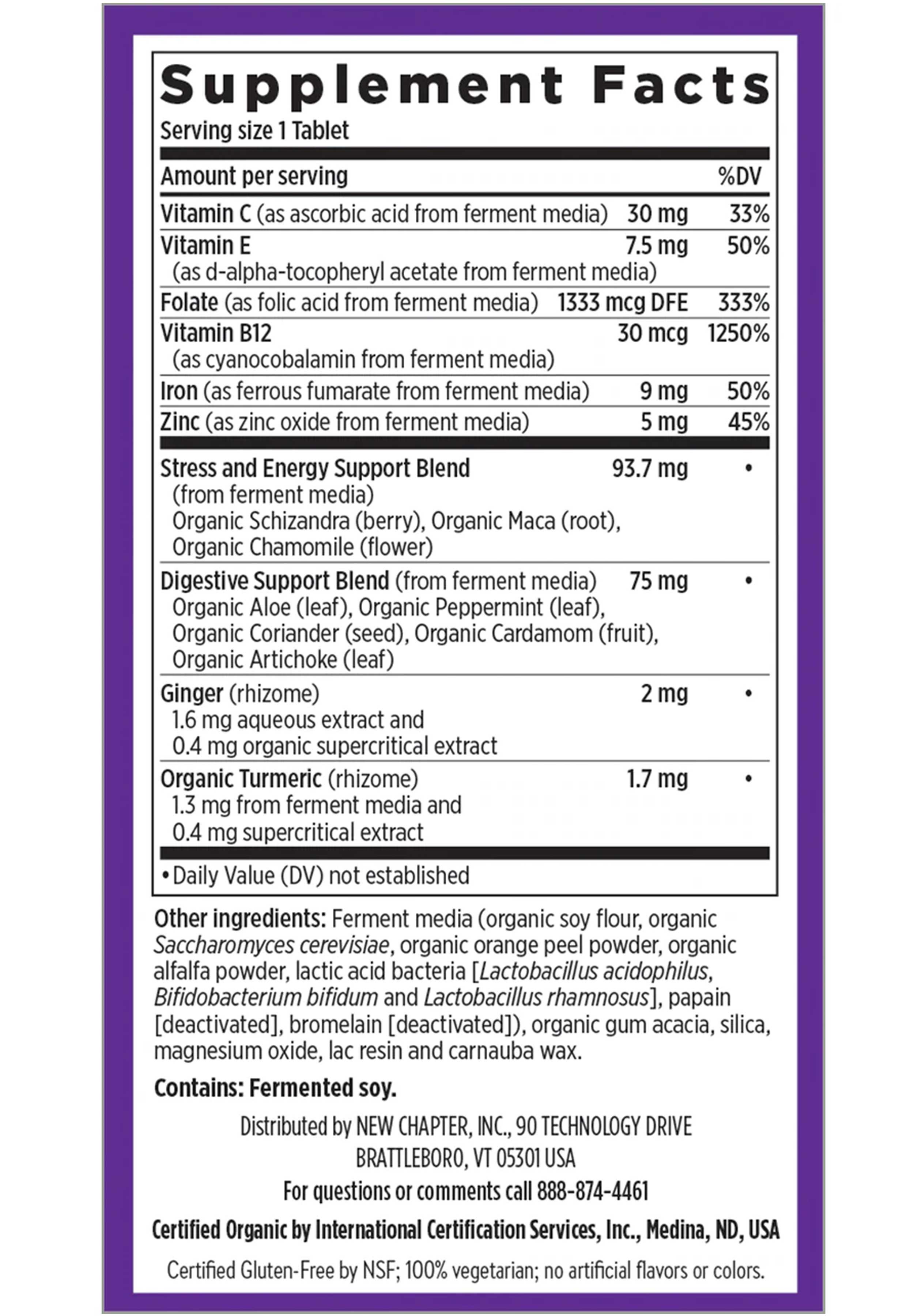 New Chapter Iron Food Complex Ingredients