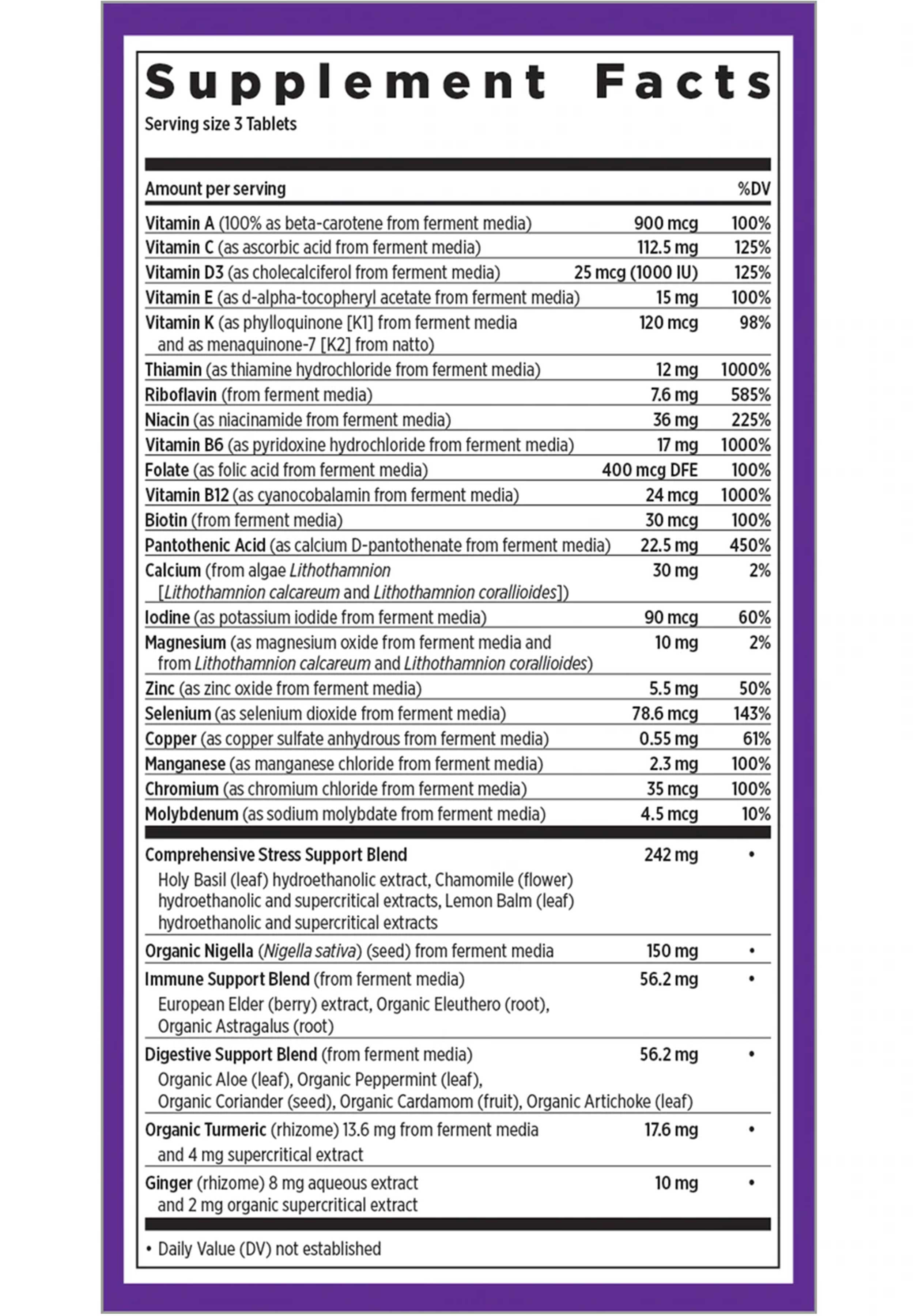 New Chapter Perfect Calm Multivitamin Ingredients
