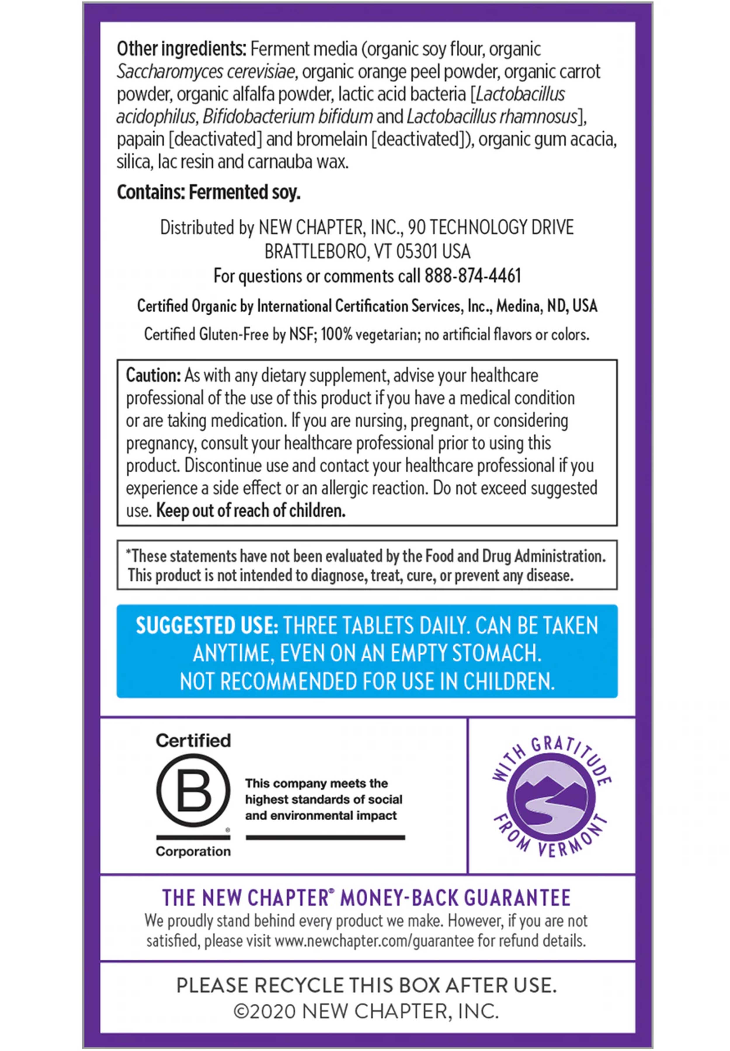 New Chapter Perfect Calm Multivitamin Ingredients