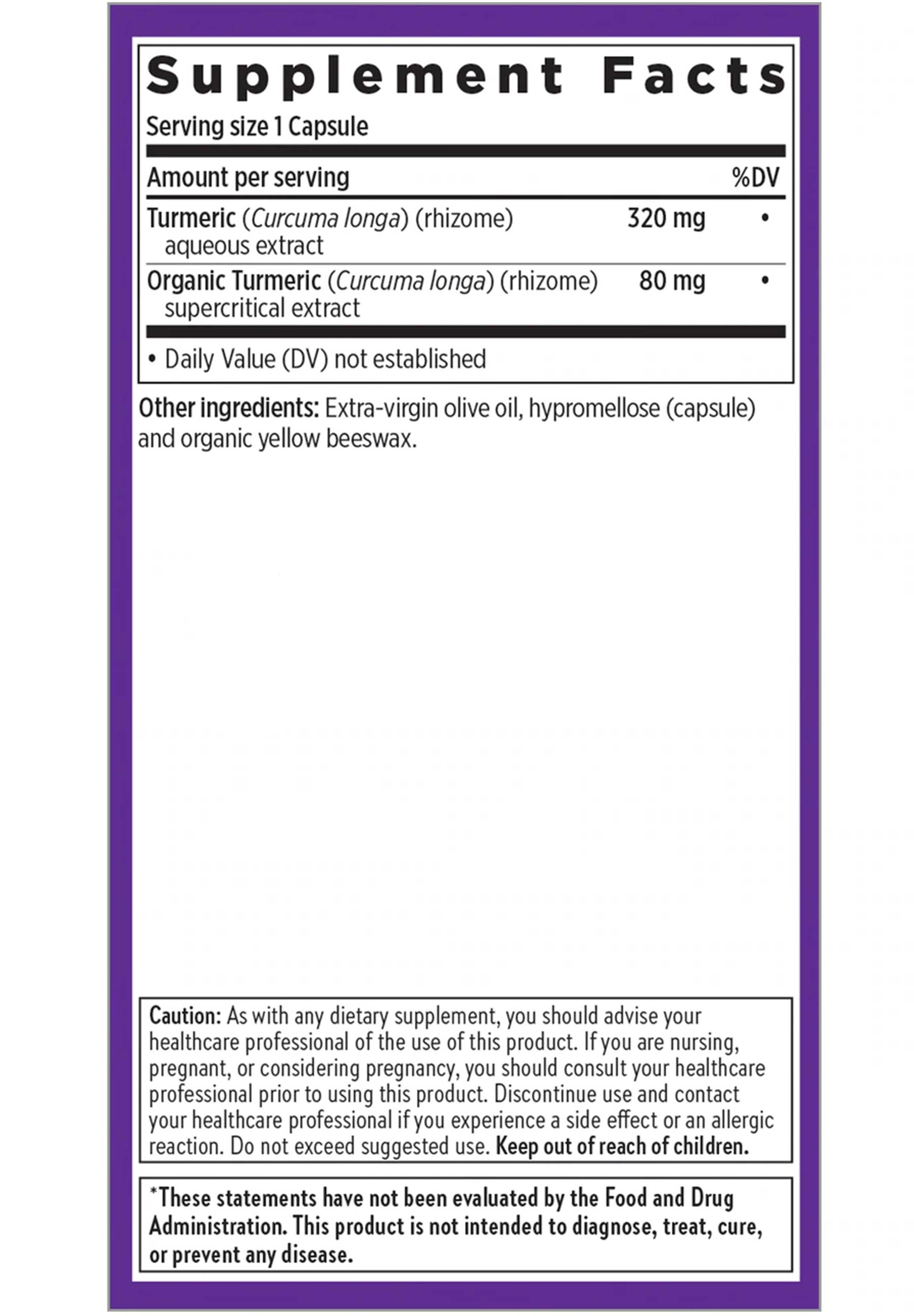 New Chapter Turmeric Force Ingredients