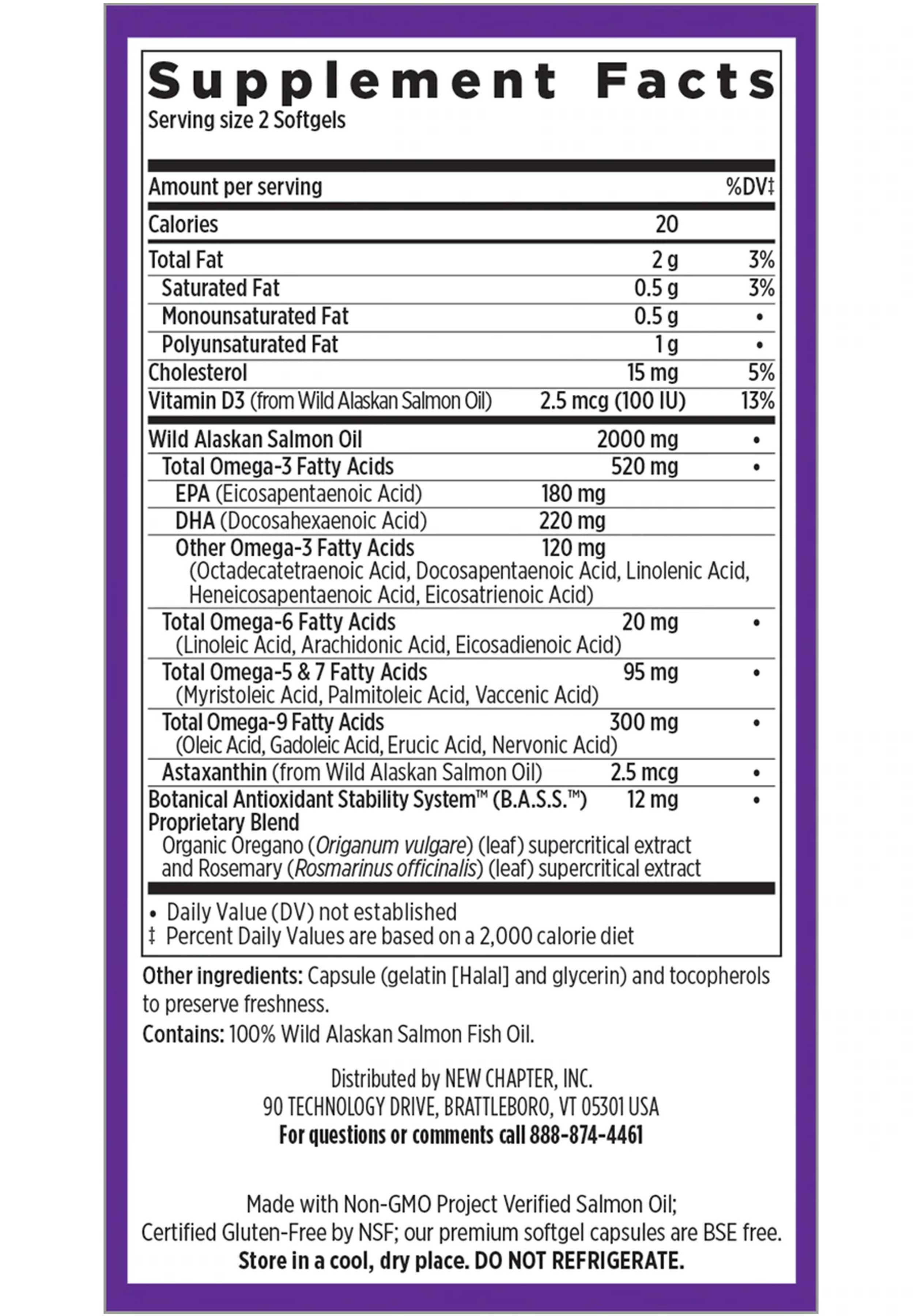 New Chapter Wholemega Fish Oil Ingredients