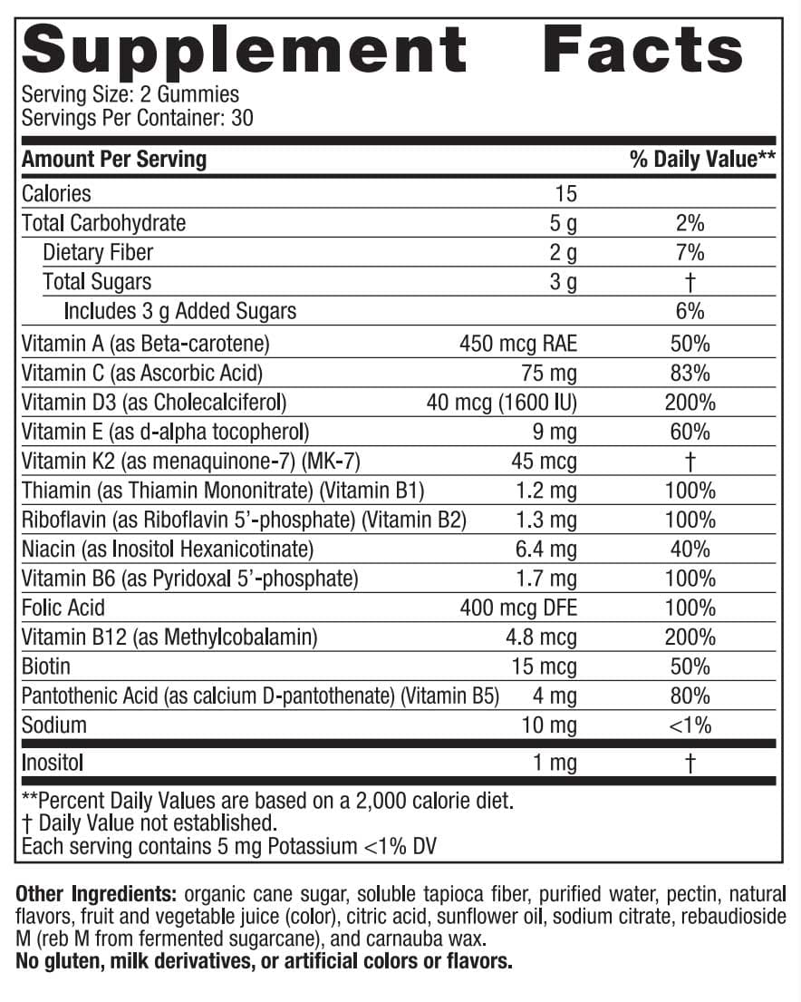 Nordic Naturals Men's Multivitamin Gummies Ingredients