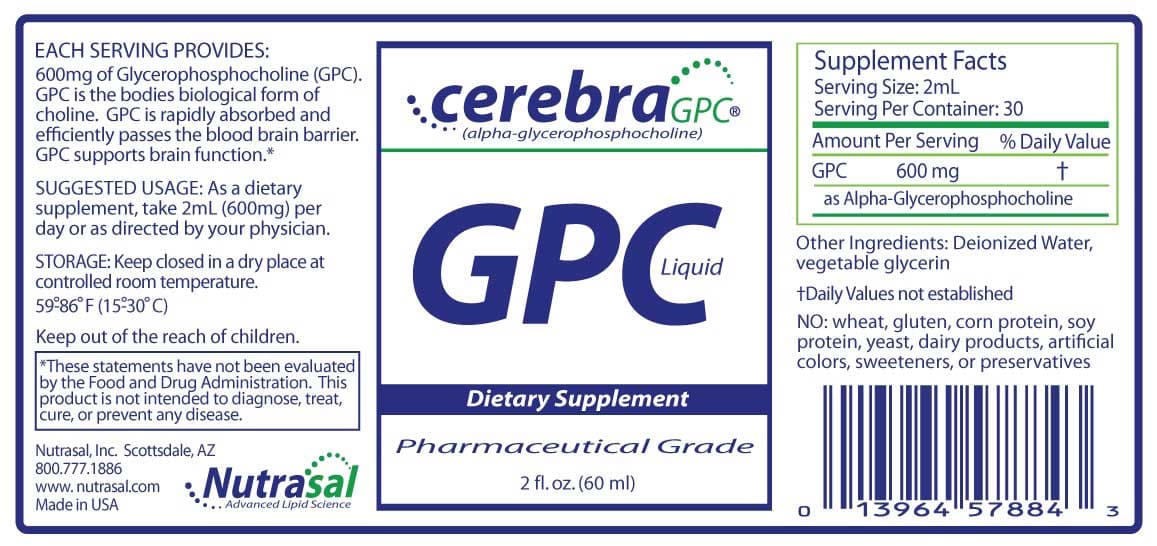 Nutrasal Cerebra GPC Ingredients