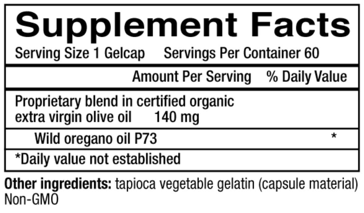 Physician's Strength 100% Wild Oil of Oregano 140 mg Ingredients