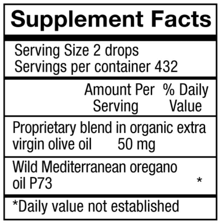 Physician's Strength OregaWild (100% Wild Oil of Oregano Ingredients