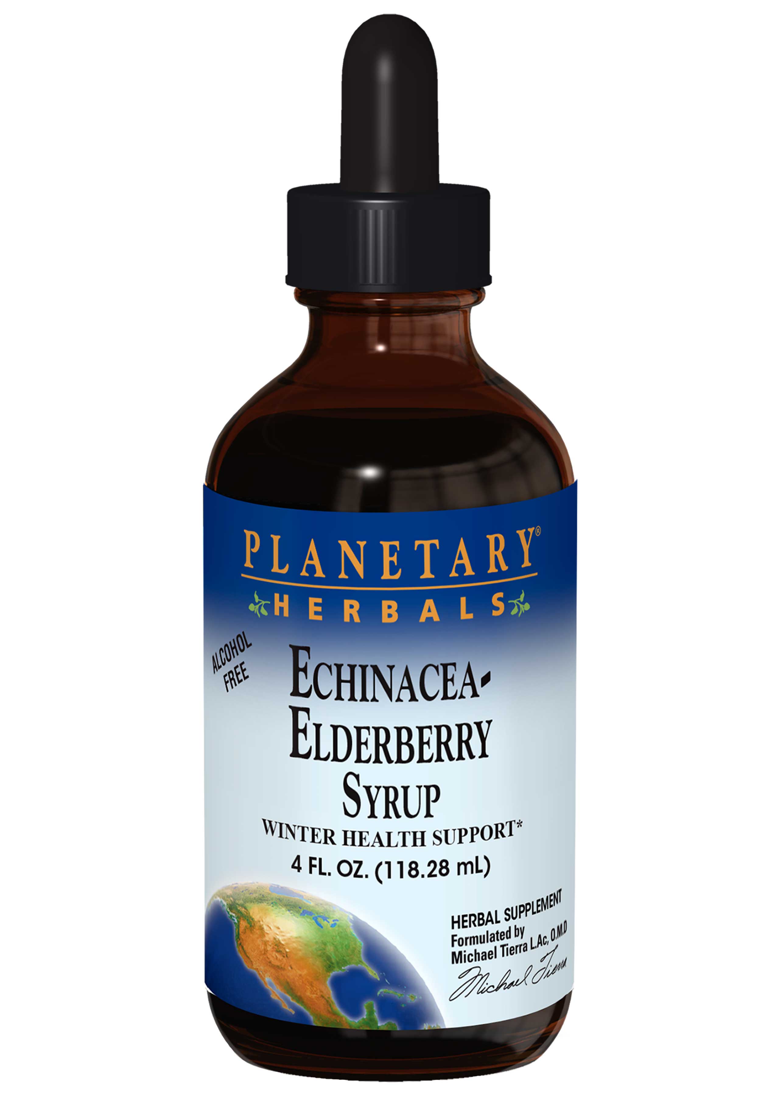 Planetary Herbals Echinacea-Elderberry Syrup Alcohol Free