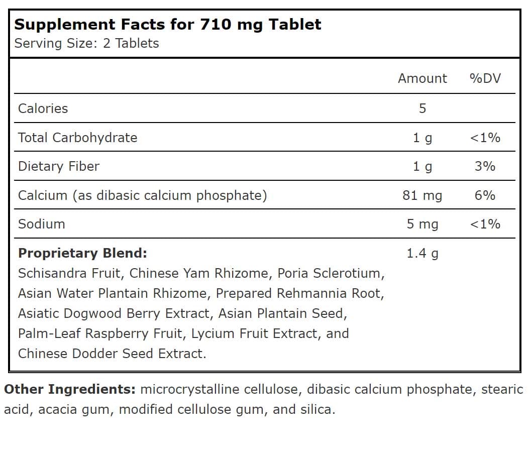 Planetary Herbals Schisandra Adrenal Complex Ingredients