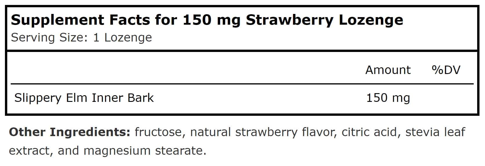 Planetary Herbals Slippery Elm Strawberry Ingredients