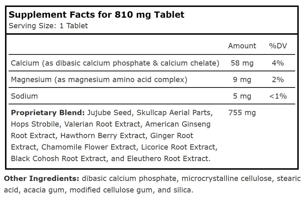 Planetary Herbals Stress Free™ Ingredients