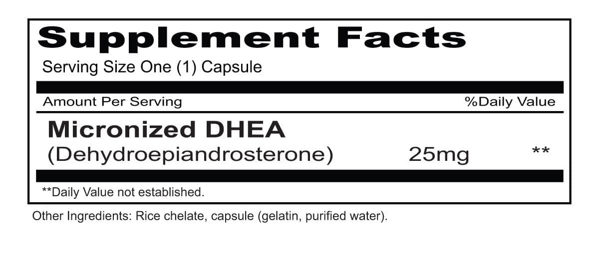 Priority One DHEA 25 Ingredients