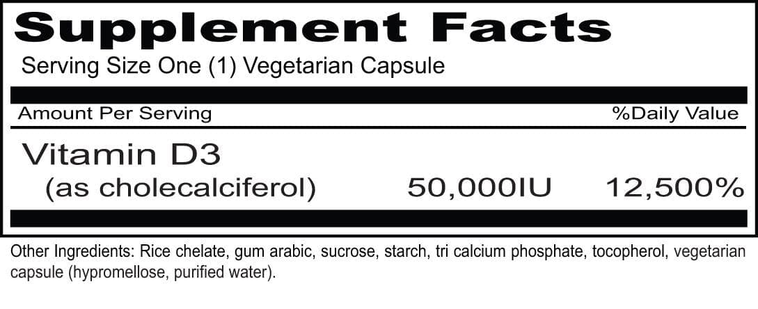 Priority One Sun D3 Ingredients