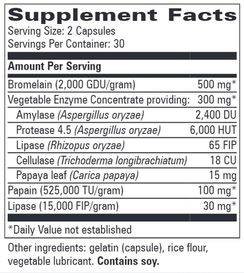 Progressive Laboratories Bromezyme Ingredients