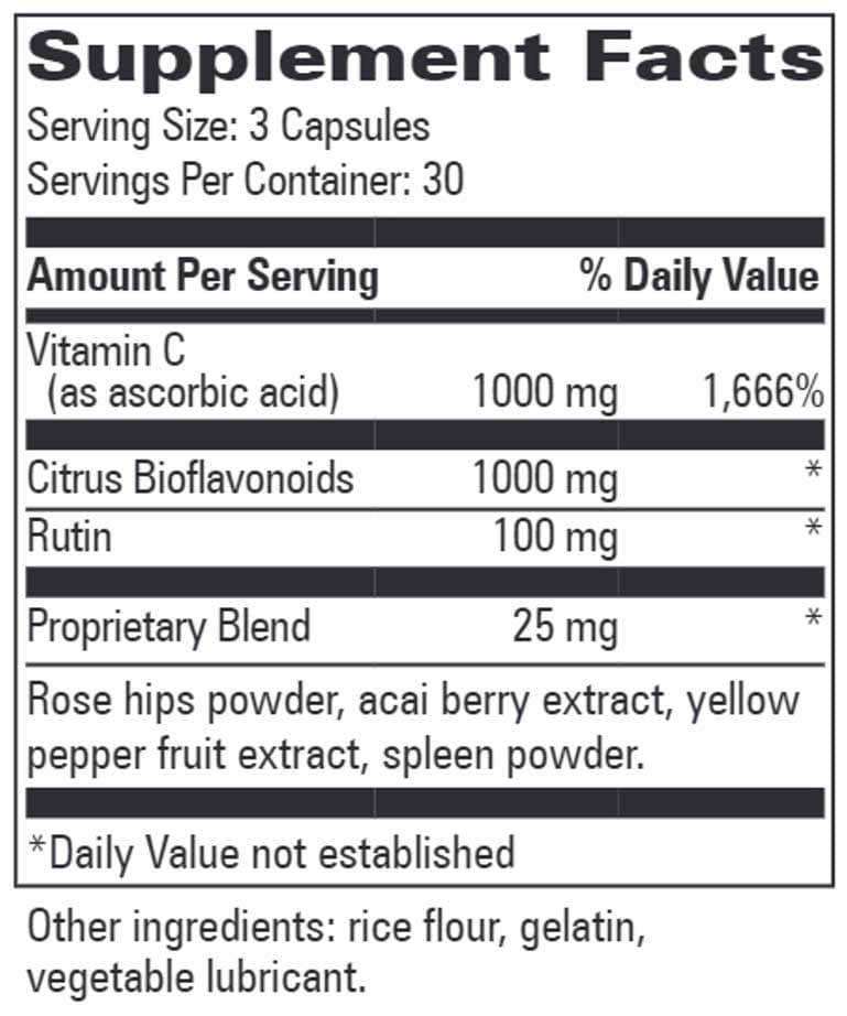 Progressive Laboratories C-1000 Plus Ingredients