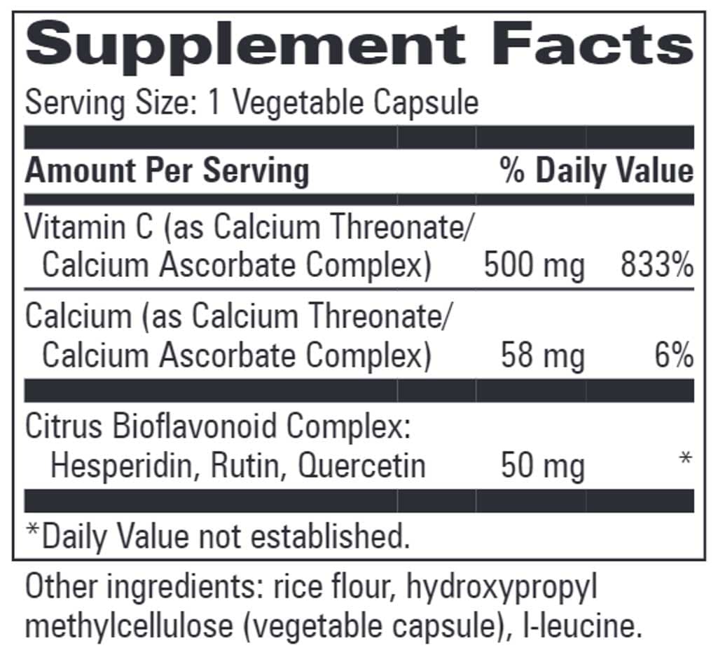 Progressive Laboratories C Buffered with Bioflavonoids Ingredients
