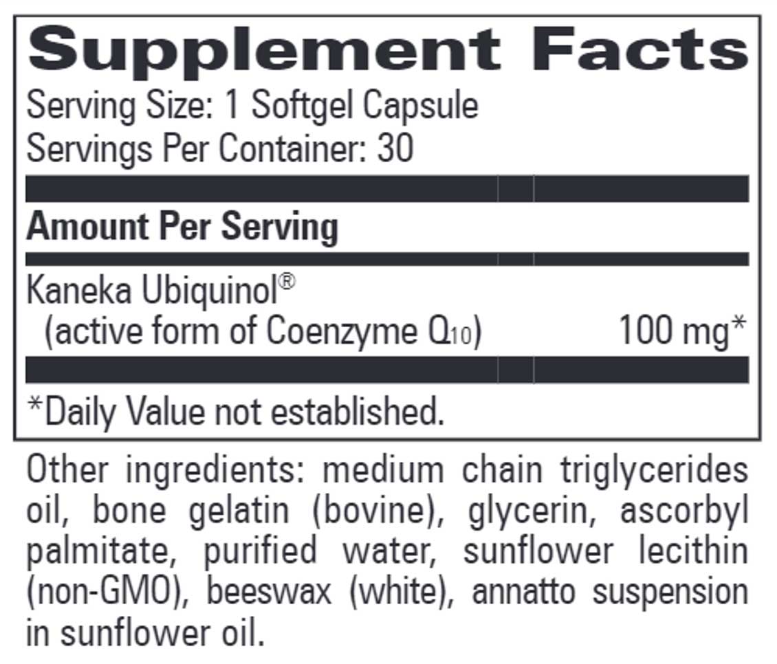 Progressive Laboratories CoQ10 Ubiquinol Ingredients