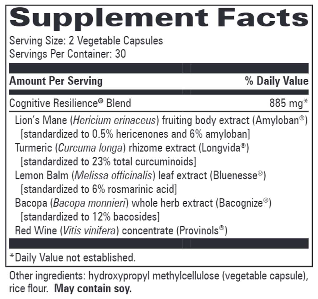 Progressive Laboratories Cognitive Resilience Ingredients